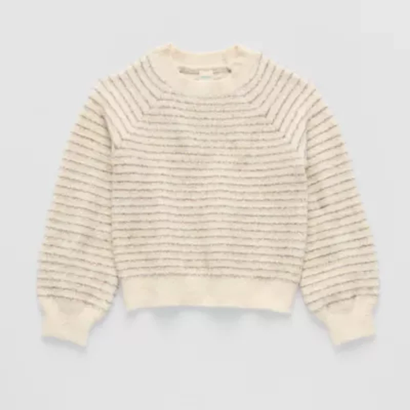 Thereabouts Little & Big Kid Girls Round Neck Long Sleeve Pullover Sweater