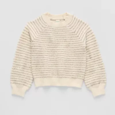 Thereabouts Little & Big Kid Girls Round Neck Long Sleeve Pullover Sweater