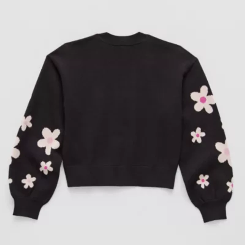 Thereabouts Little & Big Kid Girls Long Sleeve Button Floral Cardigan