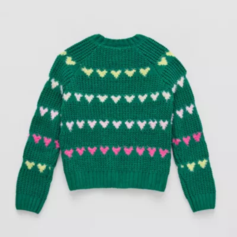 Thereabouts Little & Big Kid Girls Crew Neck Long Sleeve Pullover Sweater