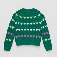 Thereabouts Little & Big Kid Girls Crew Neck Long Sleeve Pullover Sweater