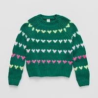 Thereabouts Little & Big Kid Girls Crew Neck Long Sleeve Pullover Sweater