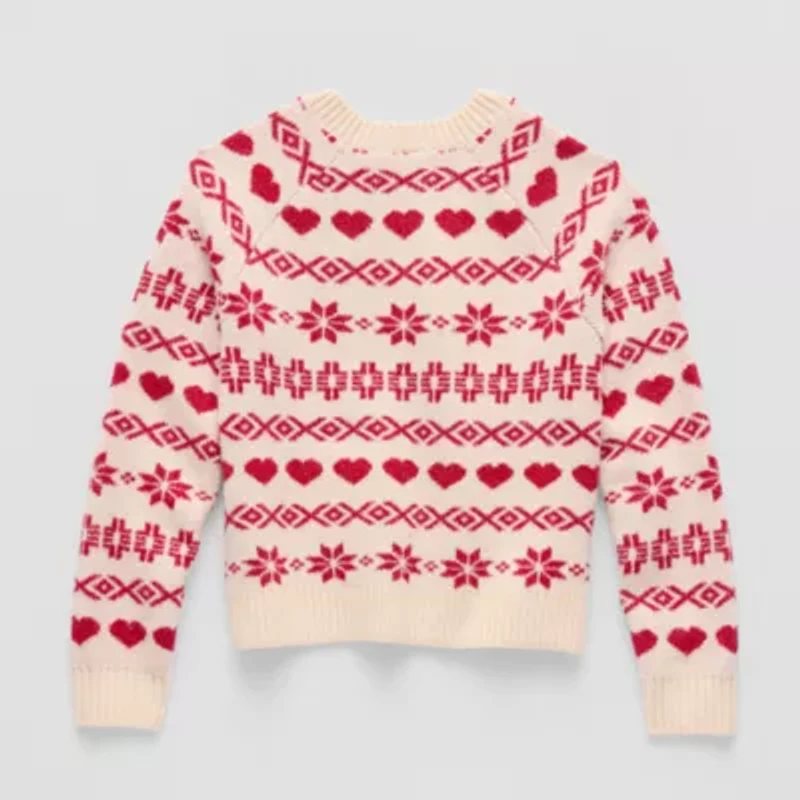 Thereabouts Little & Big Kid Girls Crew Neck Long Sleeve Pullover Sweater