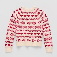 Thereabouts Little & Big Kid Girls Crew Neck Long Sleeve Pullover Sweater