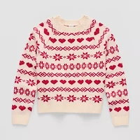 Thereabouts Little & Big Kid Girls Crew Neck Long Sleeve Pullover Sweater