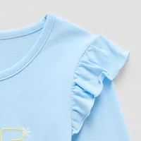 Thereabouts Little Girls Round Neck Long Sleeve Regular Fit Graphic T-Shirt