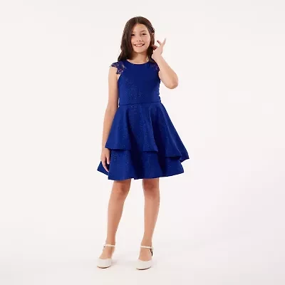 Bonnie Jean Big Kid Girls Short Sleeve Cap Fit + Flare Dress