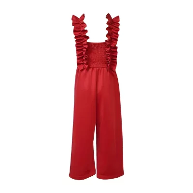 Bonnie Jean Big Kid Girls Square Neck Sleeveless Jumpsuit