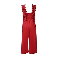 Bonnie Jean Big Kid Girls Square Neck Sleeveless Jumpsuit