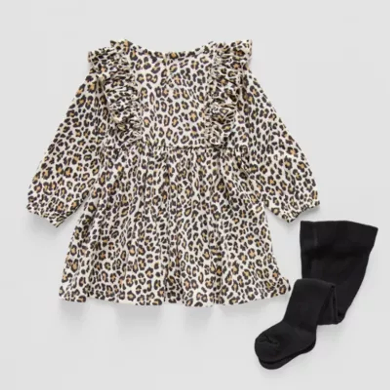 Grayson Little Baby Girls 2-pc. Long Sleeve Ruffled A-Line Dress