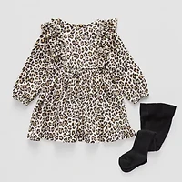 Grayson Little Baby Girls 2-pc. Long Sleeve Ruffled A-Line Dress