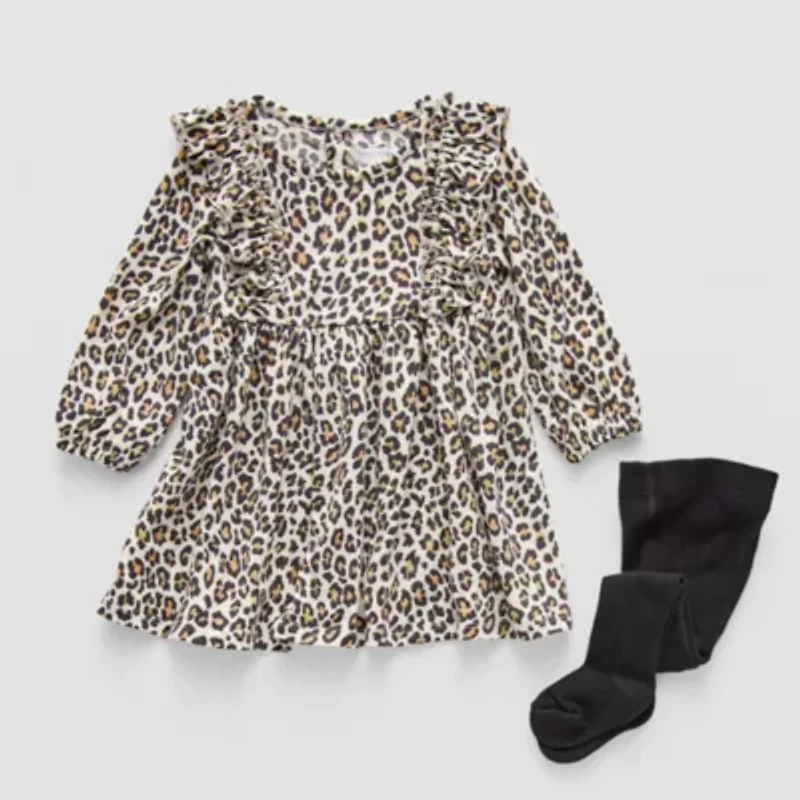 Grayson Little Baby Girls 2-pc. Long Sleeve Ruffled A-Line Dress