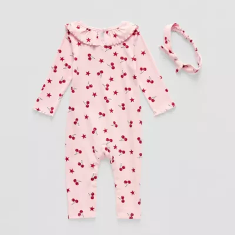 Grayson Little Baby Girls Crew Neck Long Sleeve Rib Jumpsuit