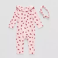 Grayson Little Baby Girls Crew Neck Long Sleeve Rib Jumpsuit