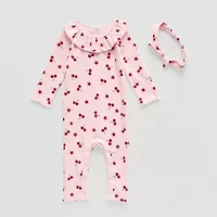Grayson Little Baby Girls Crew Neck Long Sleeve Rib Jumpsuit