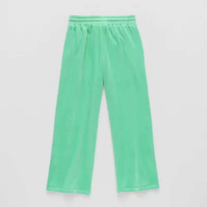 Xersion Ribbed Velour Little & Big Kid Girls Mid Rise Straight Regular Fit Pull-On Pant