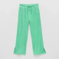 Xersion Ribbed Velour Little & Big Kid Girls Mid Rise Straight Regular Fit Pull-On Pant