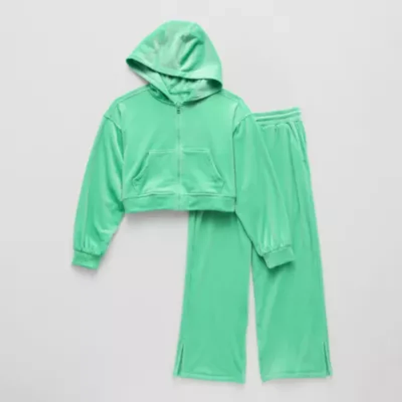 Xersion Ribbed Velour Little & Big Kid Girls 2-pc. Pant Set