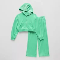 Xersion Ribbed Velour Little & Big Kid Girls 2-pc. Pant Set