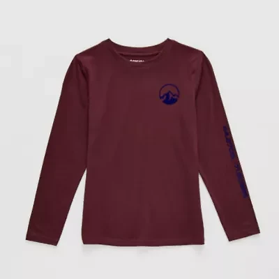 Thereabouts Little & Big Kid Boys Crew Neck Long Sleeve Regular Fit Graphic T-Shirt
