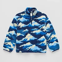 Thereabouts Sherpa Little & Big Kid Boys Mock Neck Long Sleeve Fleece Casual Quarter-Zip Pullover