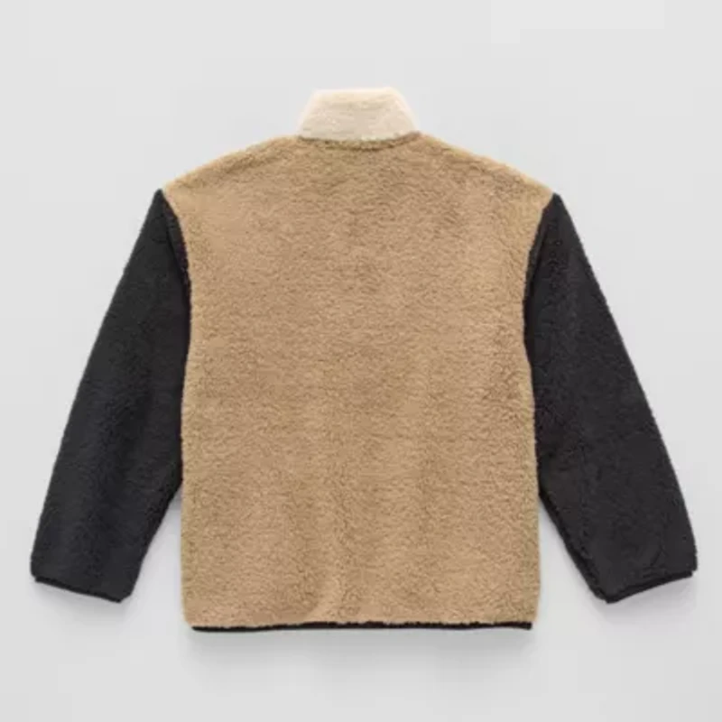 Thereabouts Sherpa Little & Big Kid Boys Mock Neck Long Sleeve Fleece Casual Quarter-Zip Pullover