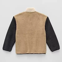 Thereabouts Sherpa Little & Big Kid Boys Mock Neck Long Sleeve Fleece Casual Quarter-Zip Pullover