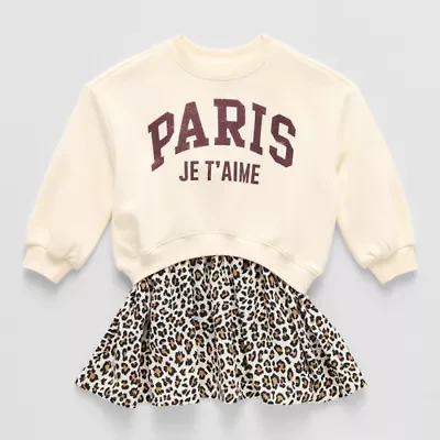 Grayson Little Toddler Girls Long Sleeve Cuffed Sweater Dress