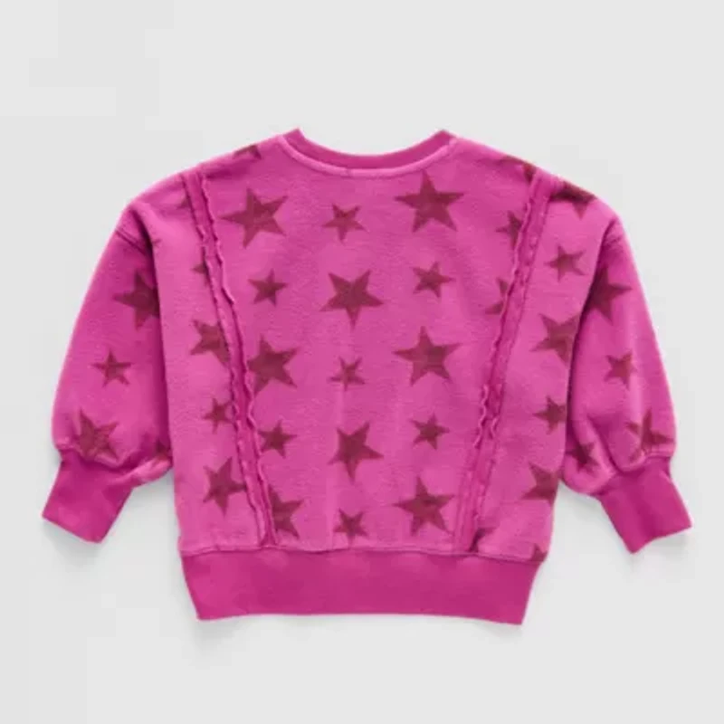 Grayson Little Toddler Girls Crew Neck Fleece Long Sleeve Sweatshirt