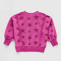 Grayson Little Toddler Girls Crew Neck Fleece Long Sleeve Sweatshirt