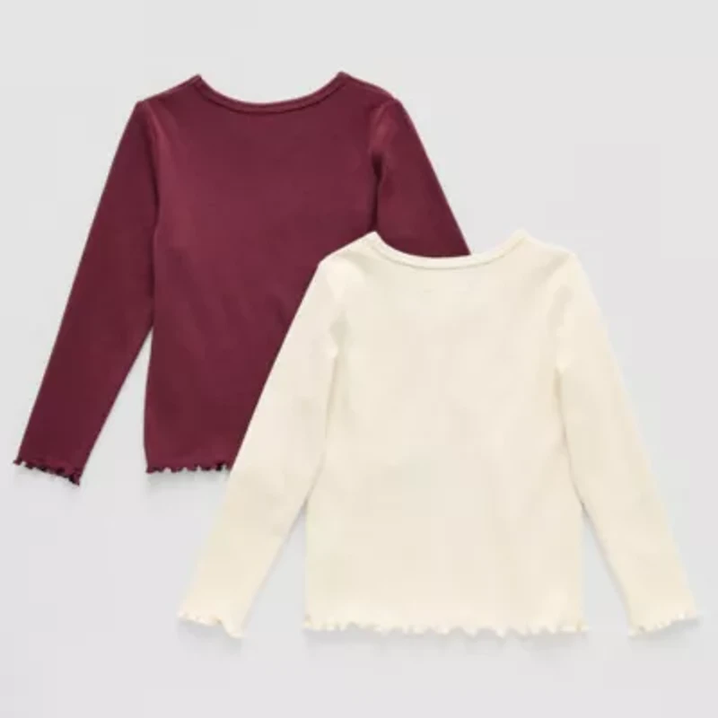 Grayson Little Toddler Girls Crew Neck Long Sleeve Regular Fit 2-pc. Graphic T-Shirt