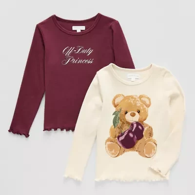 Grayson Little Toddler Girls Crew Neck Long Sleeve Regular Fit 2-pc. Graphic T-Shirt