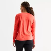 Xersion Womens Cotton Crew Neck Long Sleeve T-Shirt