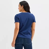 St. John's Bay Womens Crew Neck Short Sleeve T-Shirt