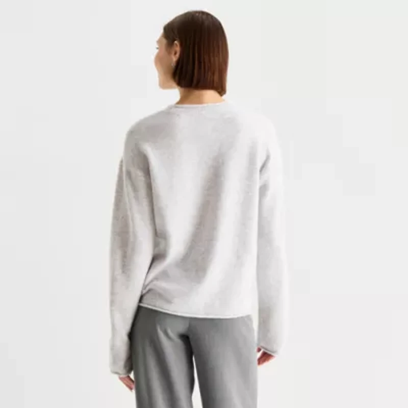 Stylus Womens Crew Neck Long Sleeve Pullover Sweater