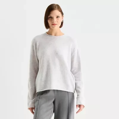 Stylus Womens Crew Neck Long Sleeve Pullover Sweater