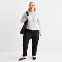Stylus Plus Womens Crew Neck Long Sleeve Pullover Sweater