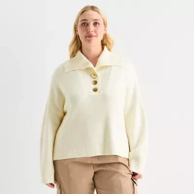 Stylus Plus Womens Long Sleeve Pullover Sweater