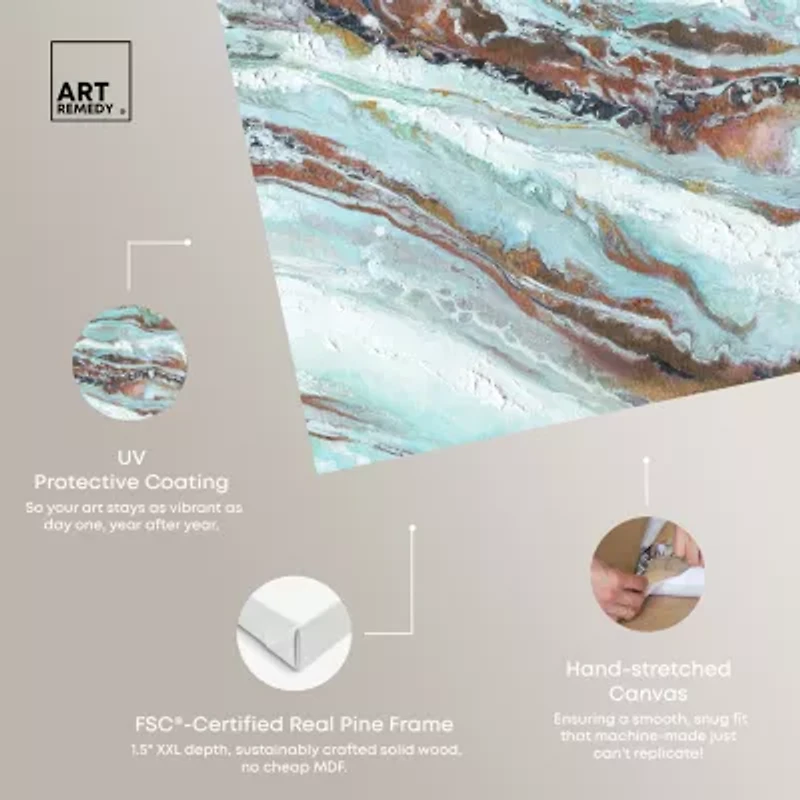 ART REMEDY® "Mint Waves" Giclee Abstract Canvas Art