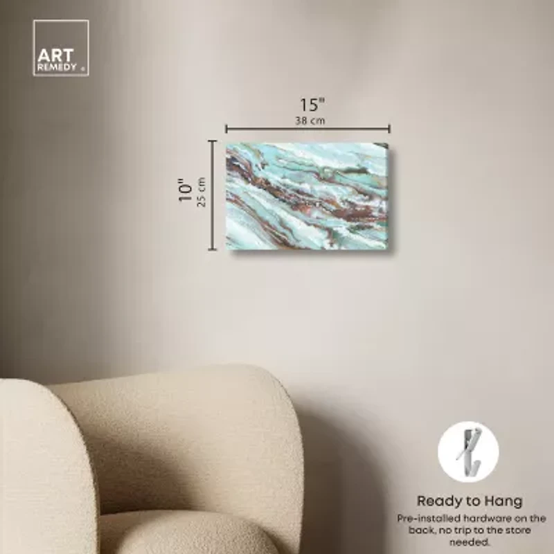 ART REMEDY® "Mint Waves" Giclee Abstract Canvas Art