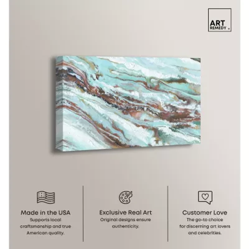 ART REMEDY® "Mint Waves" Giclee Abstract Canvas Art