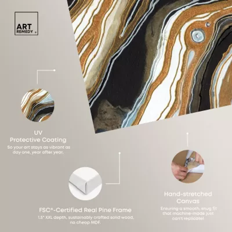 ART REMEDY® "Black And Gold I" Giclee Abstract Canvas Art