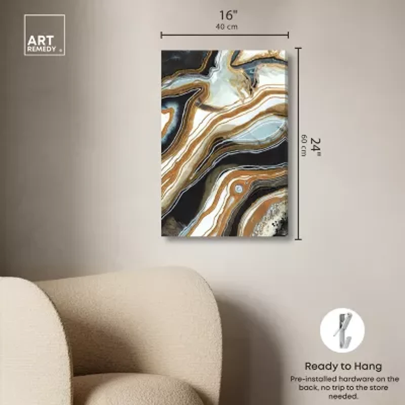 ART REMEDY® "Black And Gold I" Giclee Abstract Canvas Art