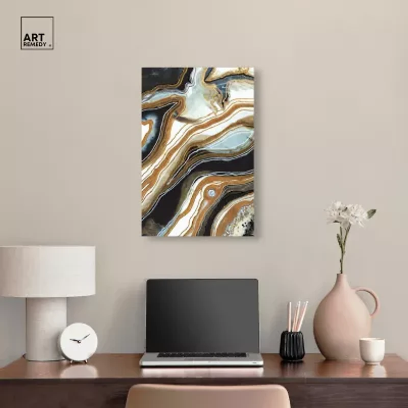 ART REMEDY® "Black And Gold I" Giclee Abstract Canvas Art
