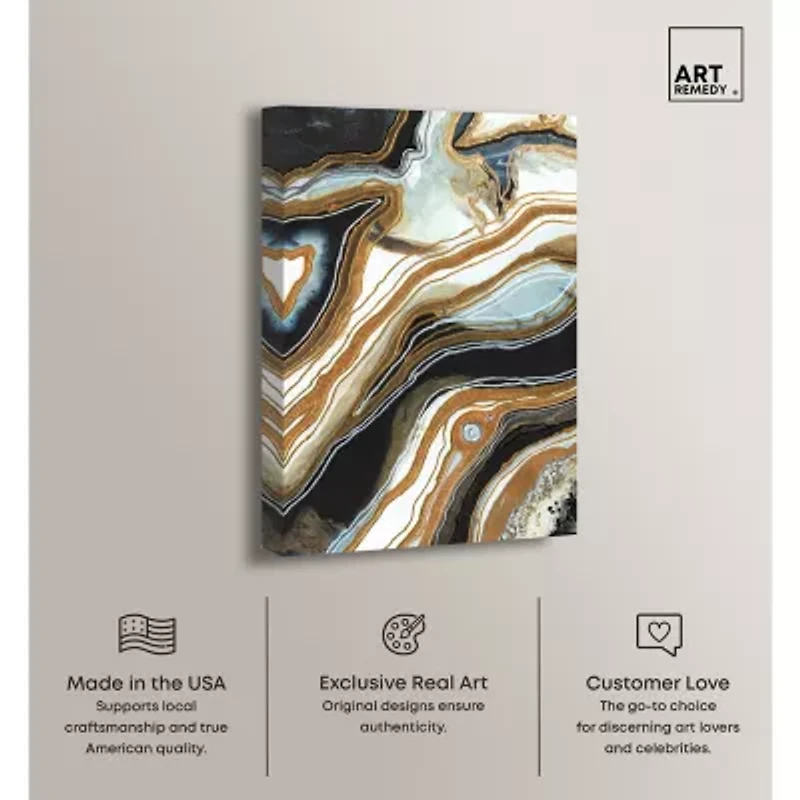 ART REMEDY® "Black And Gold I" Giclee Abstract Canvas Art