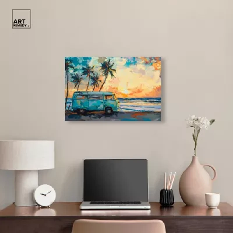 ART REMEDY® "Old School Spring Break" Giclee Entertainment And Hobbies Canvas Art