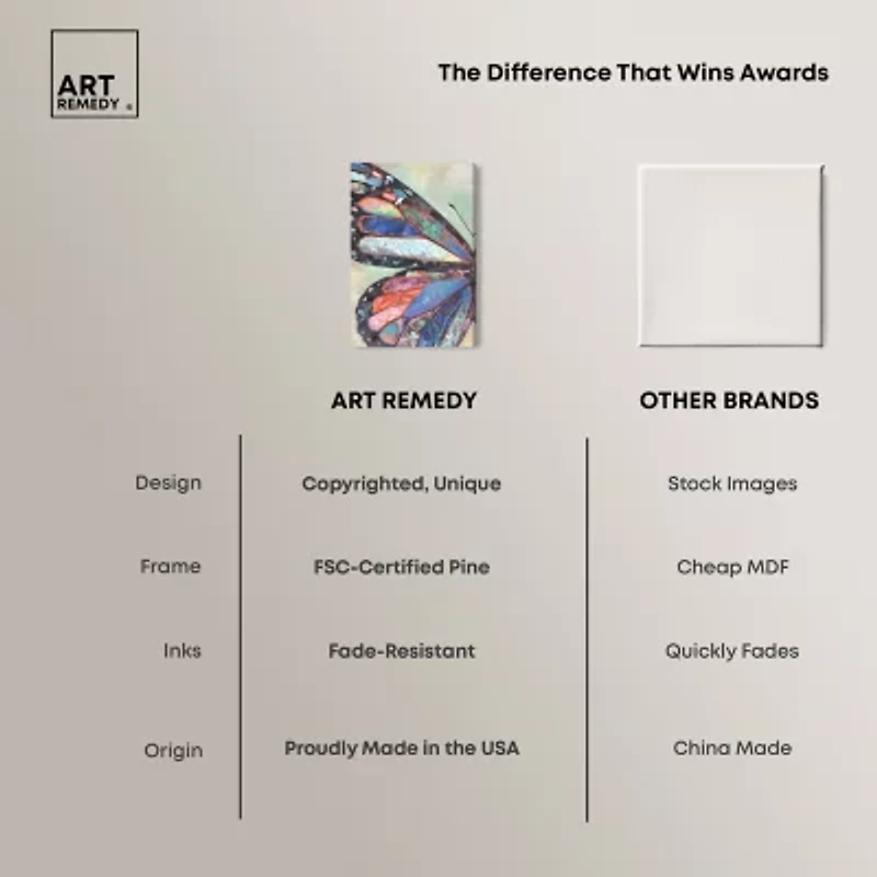 ART REMEDY® "Butterfly Part I" Giclee Animals Canvas Art