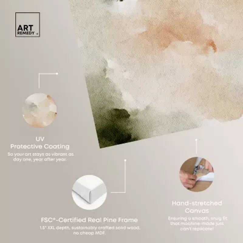 ART REMEDY® Art Remedy "Cotton Balls And Cinnamon" Giclee Canvas Print, Abstract Canvas Art