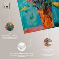 ART REMEDY® "Bold And Bright Flower Vase" Giclee Floral And Botanical Canvas Art