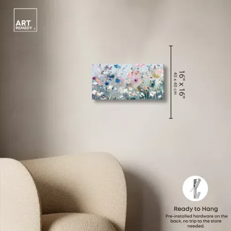ART REMEDY® "Blue Forest Ii" Giclee Floral And Botanical Canvas Art